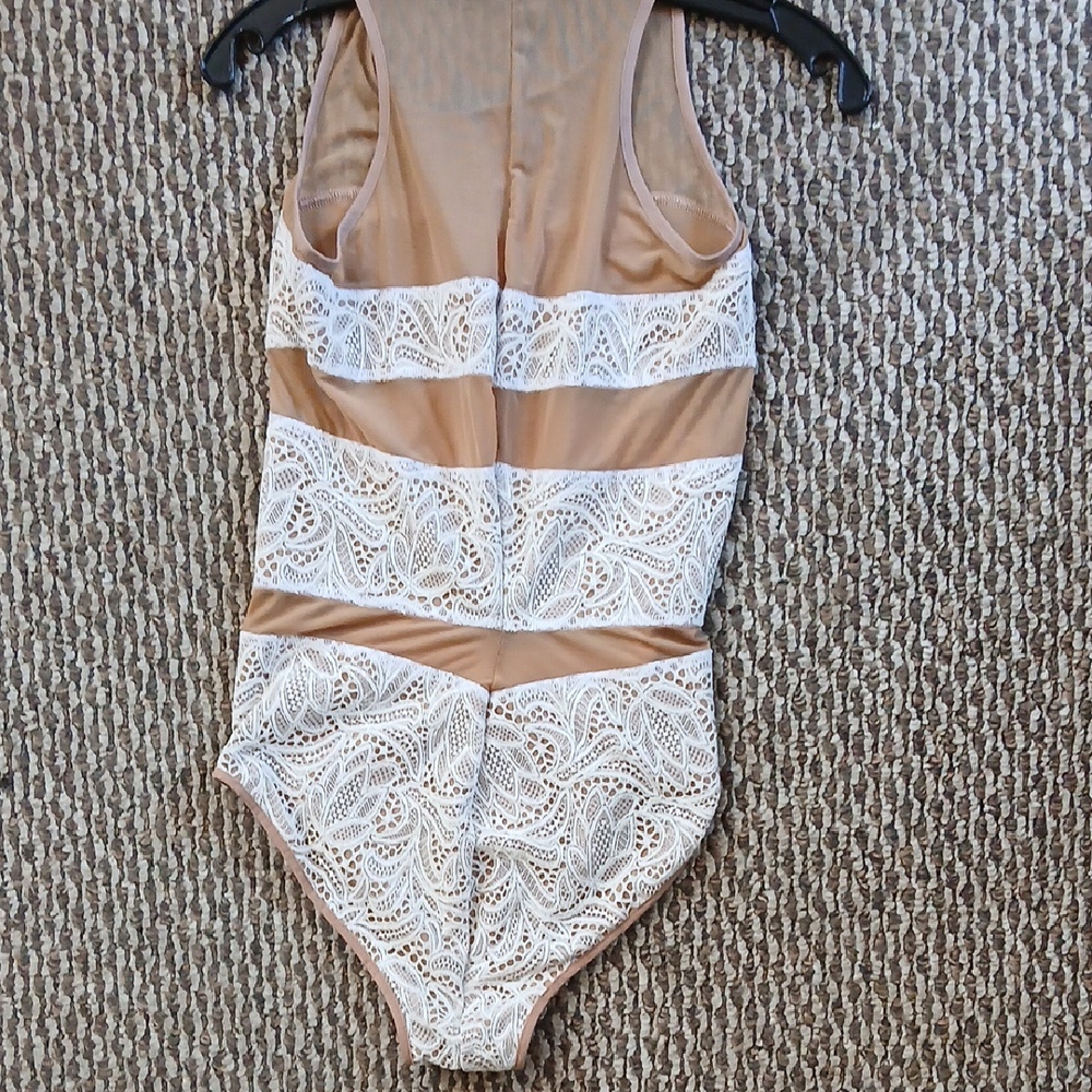 For Love And Lemons Sheer Tan Cream Bodysuit - Picture 2 of 4